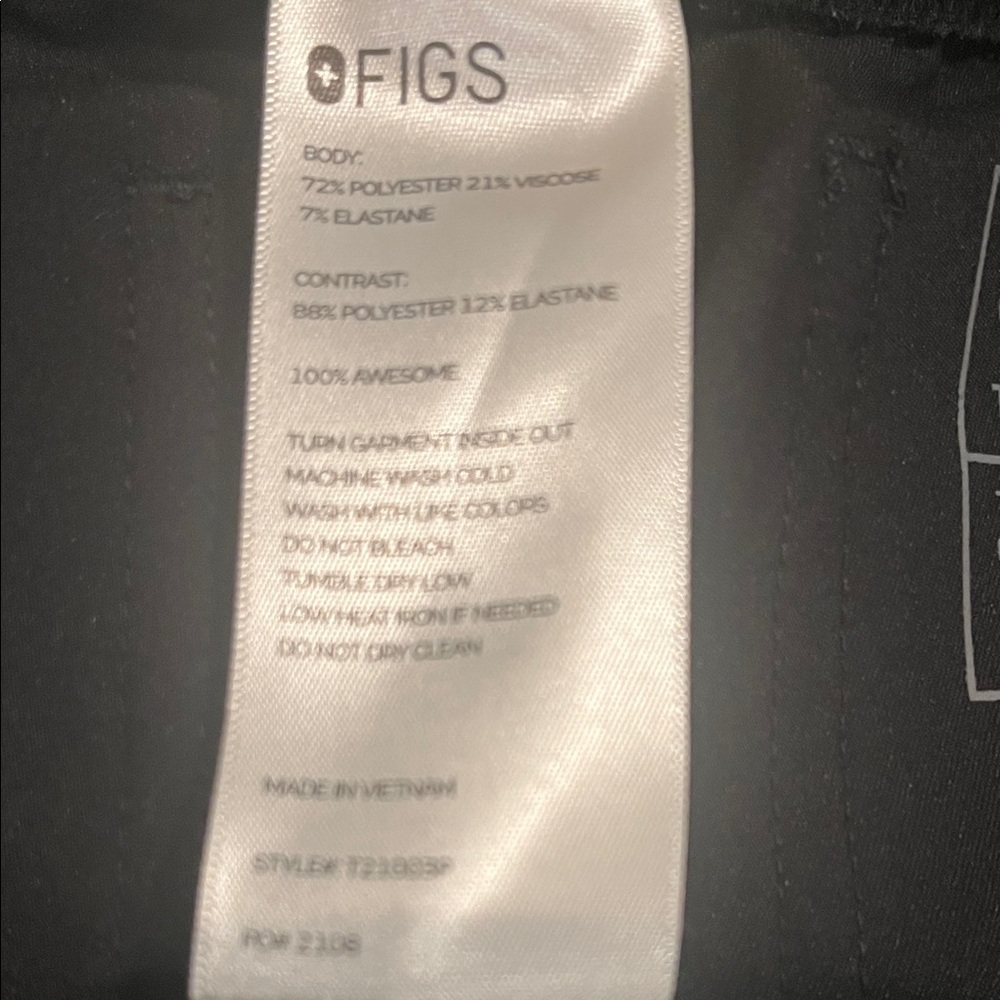 Figs Black Drawstring Pants - Picture 3 of 6